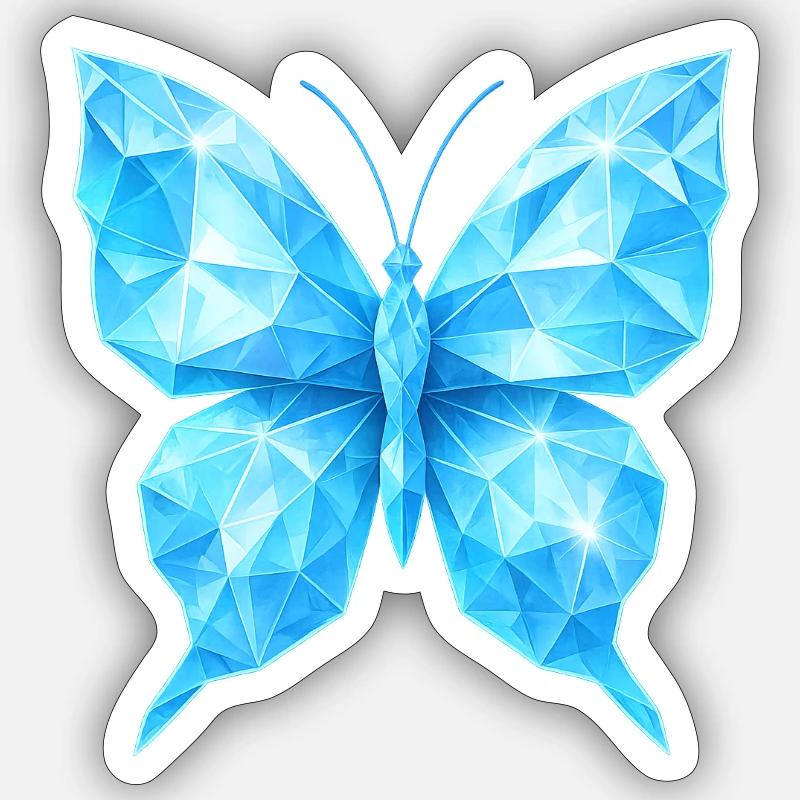 Diamond Butterfly | Geometric elegance - Sticker size S (10 x 10 cm) - white matte