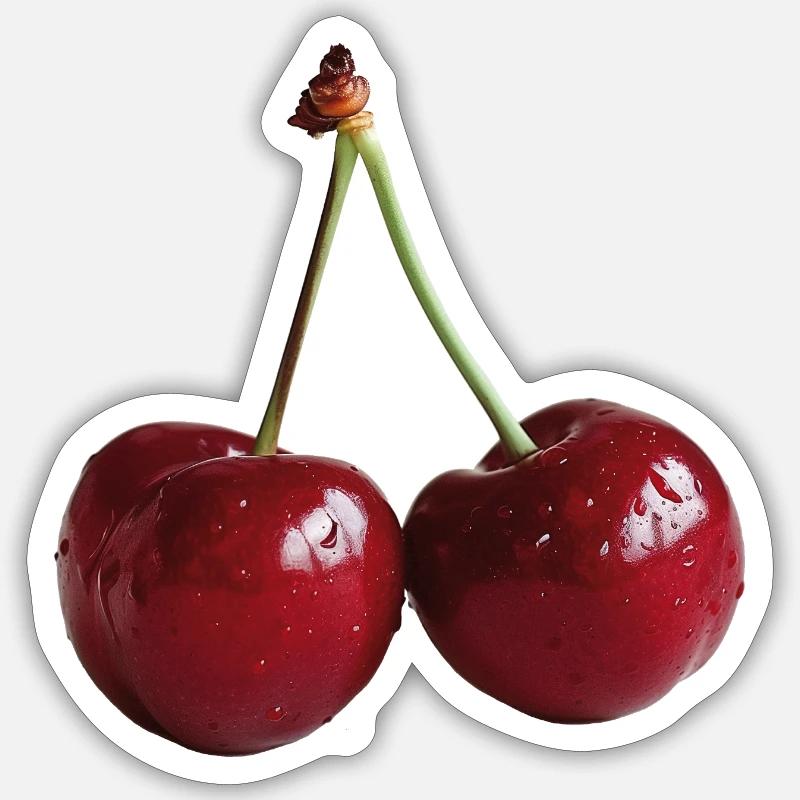 Cherries - Sticker size S (10 x 10 cm) - white matte