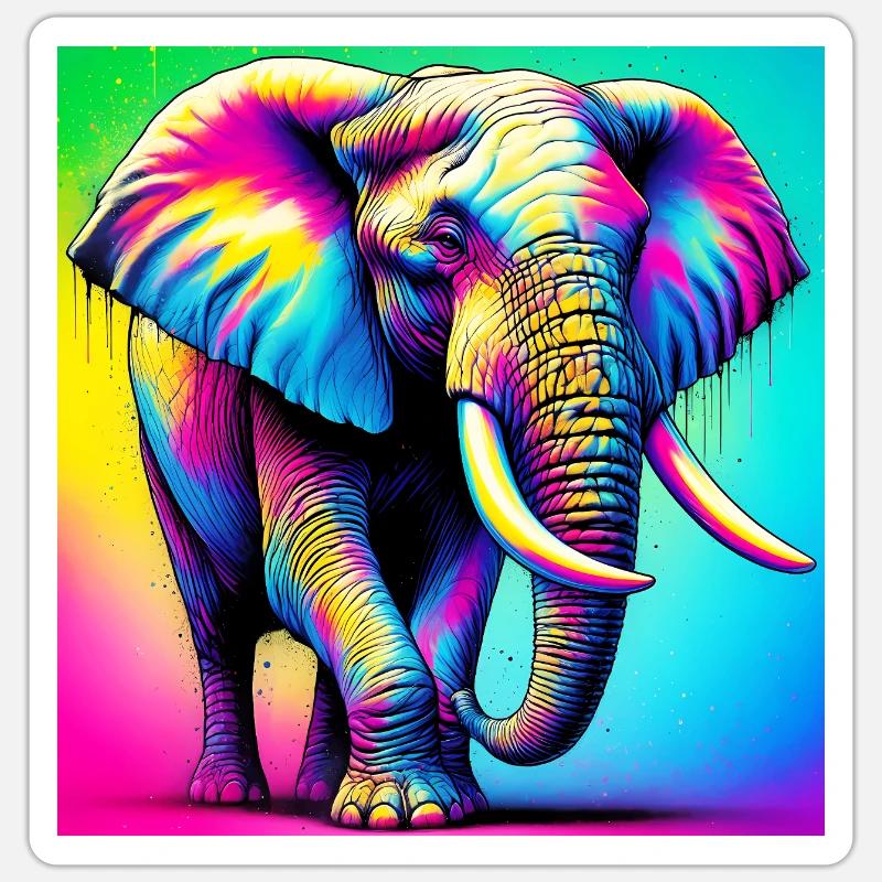 elephant - Sticker size S (10 x 10 cm) - white matte