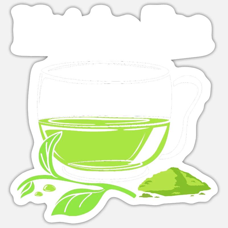 Thé Matcha - Sticker taille S (10 x 10 cm) - blanc mat
