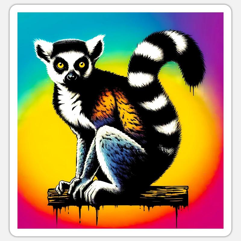 Lemur - Sticker size S (10 x 10 cm) - white matte