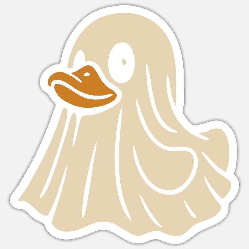 Ghost Rubber Duck Motif - Sticker size S (10 x 10 cm) - white matte