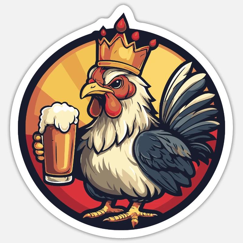 Chicken Beer - Sticker size S (10 x 10 cm) - white matte