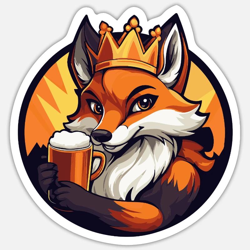 Fuchs Bier Sticker Größe S (10 x 10 cm)