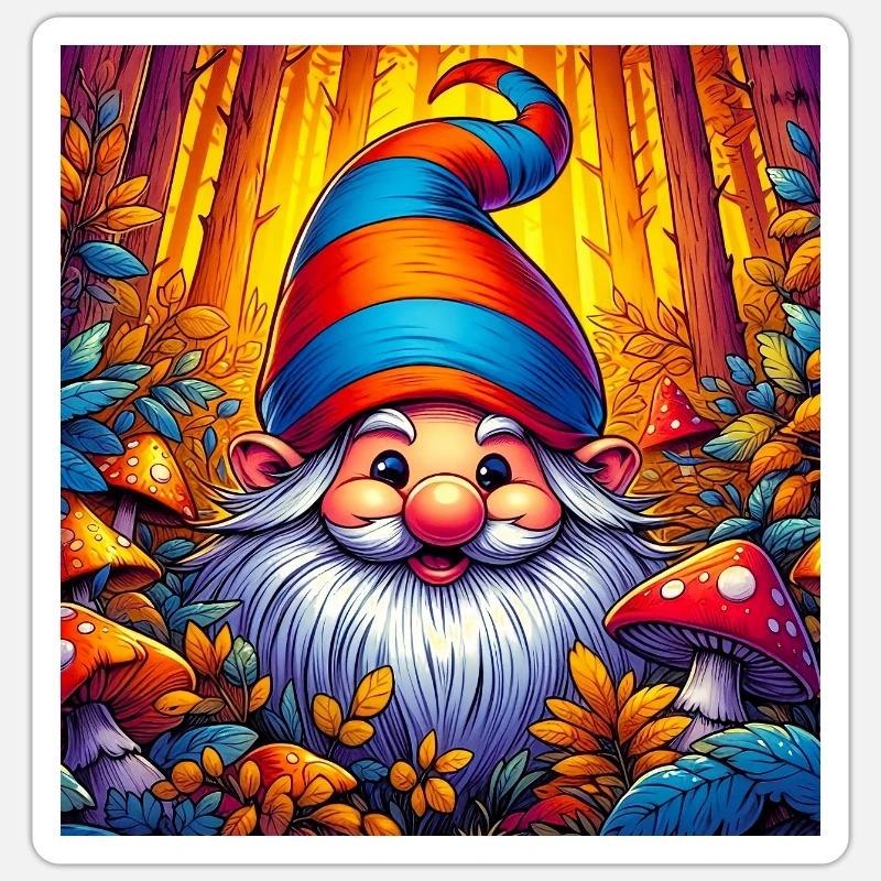 Gnom - Sticker Größe S (10 x 10 cm) - Mattweiß