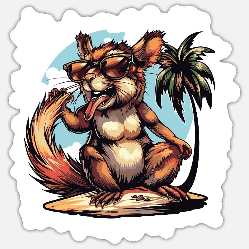 Palmier de l’île Squirrel - Sticker taille S (10 x 10 cm) - blanc mat