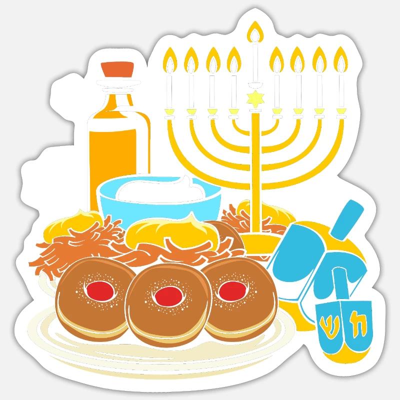 Hanoukka Hanoukka Hanoukka Sticker taille S (10 x 10 cm)