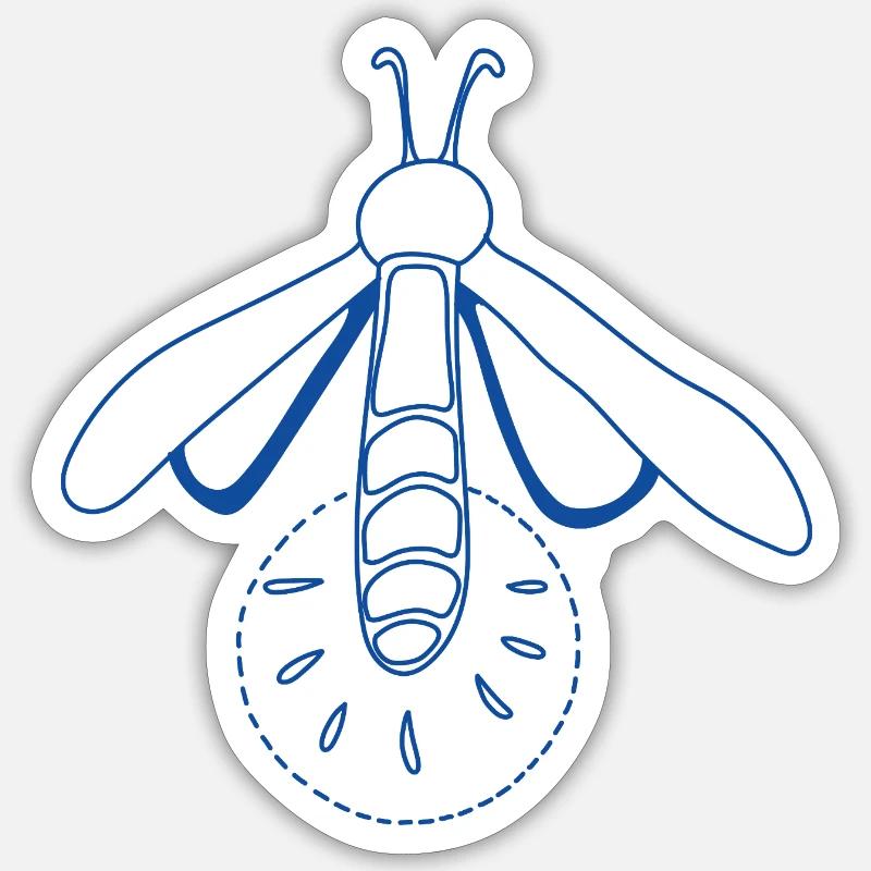 Glühwürmchen Sticker Größe S (10 x 10 cm)