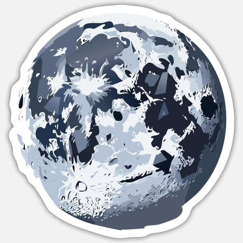 Lune - Sticker taille S (10 x 10 cm) - blanc mat