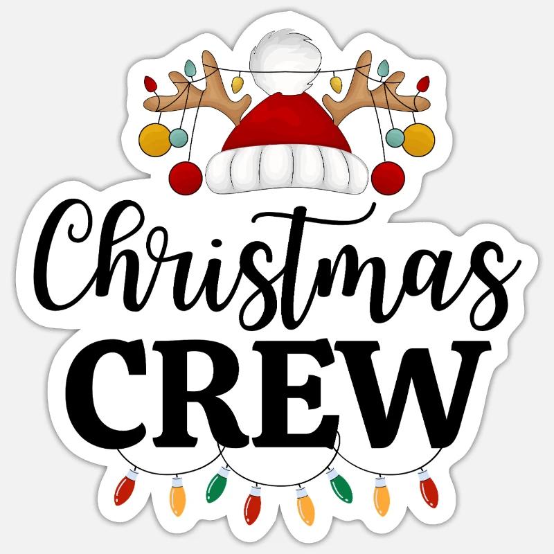 Équipage de Noël, Épouser Noël - Sticker taille S (10 x 10 cm) - blanc mat