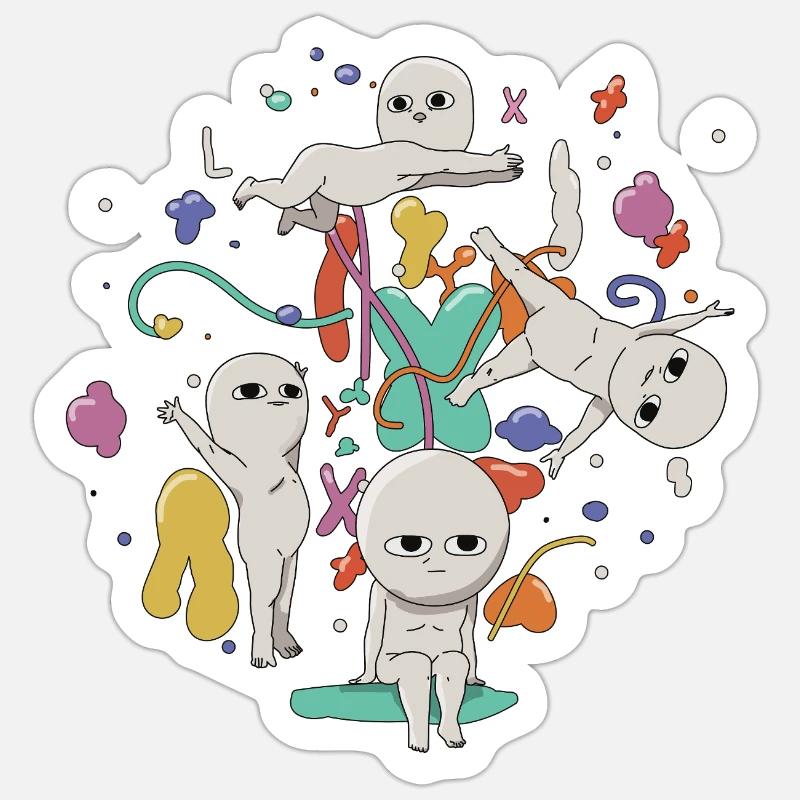 Hallucination - Sticker taille S (10 x 10 cm) - blanc mat