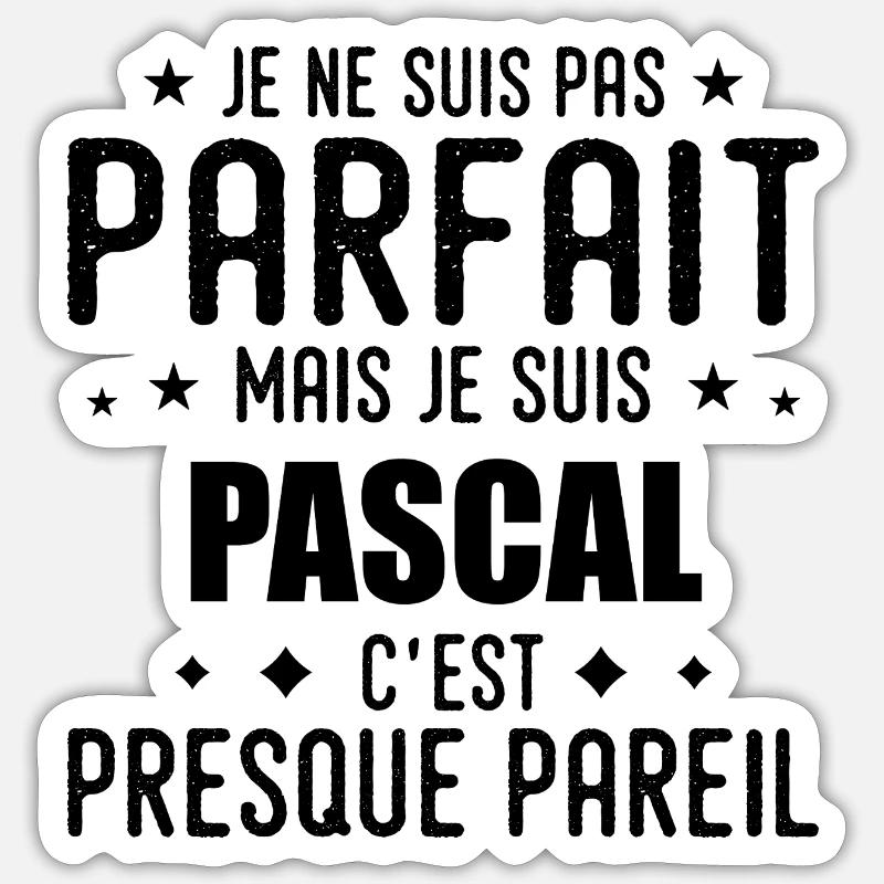 Pascal: authentic, imperfect, top, perfection - Sticker size S (10 x 10 cm) - white matte