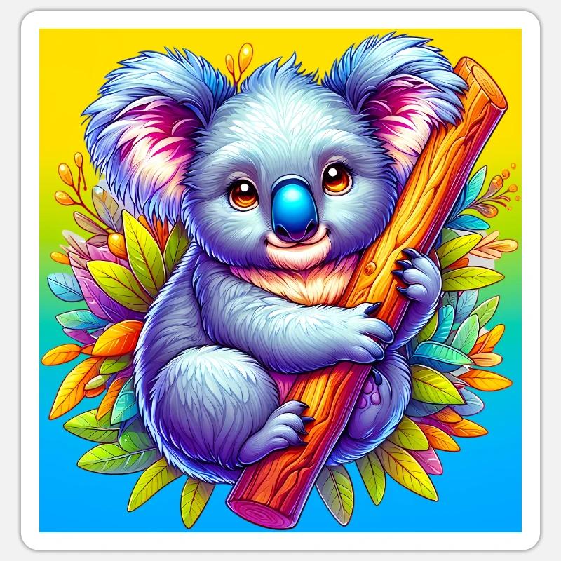 Koala - Sticker Größe S (10 x 10 cm) - Mattweiß