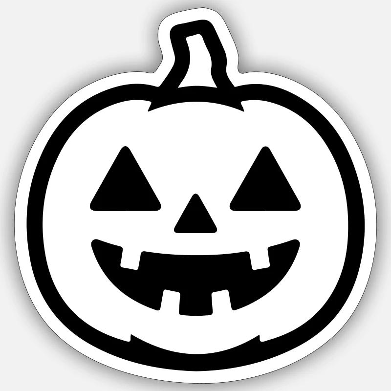 Citrouille - Sticker taille S (10 x 10 cm) - blanc mat
