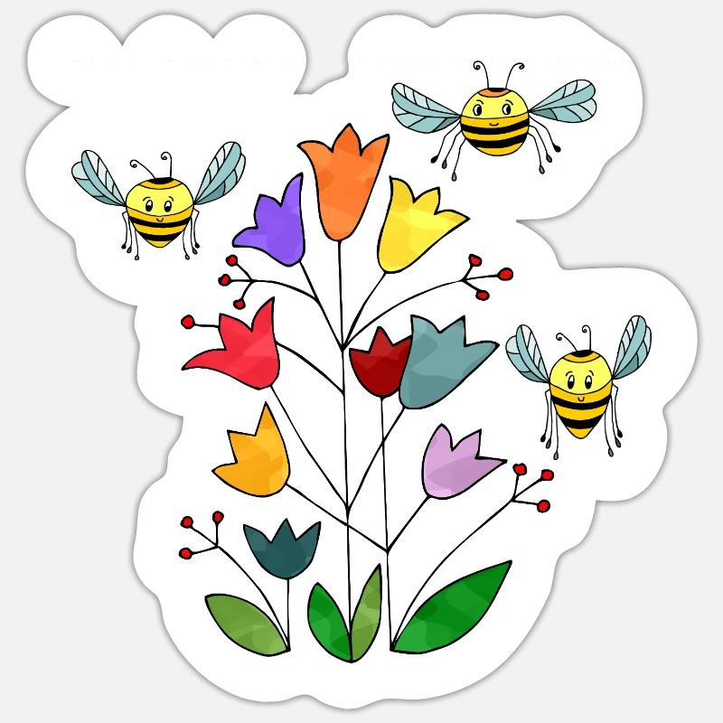 Insects - Sticker size S (10 x 10 cm) - white matte