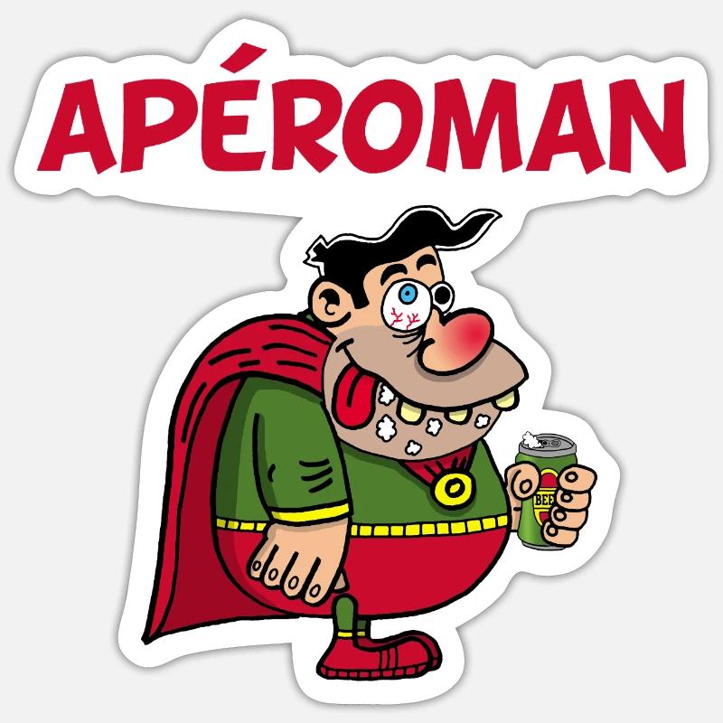 Super-héros de l'apéritif - Sticker taille S (10 x 10 cm) - blanc mat
