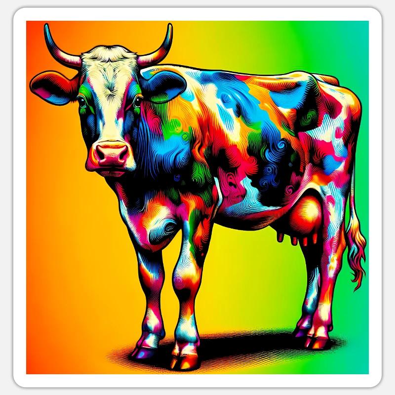 cow - Sticker size S (10 x 10 cm) - white matte
