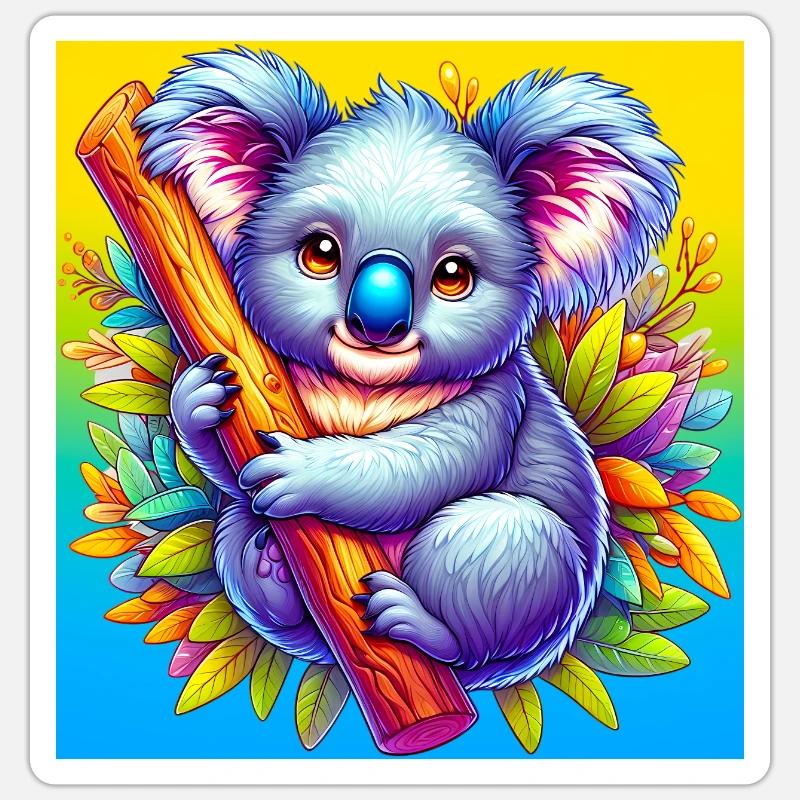 Koala - Sticker taille S (10 x 10 cm) - blanc mat