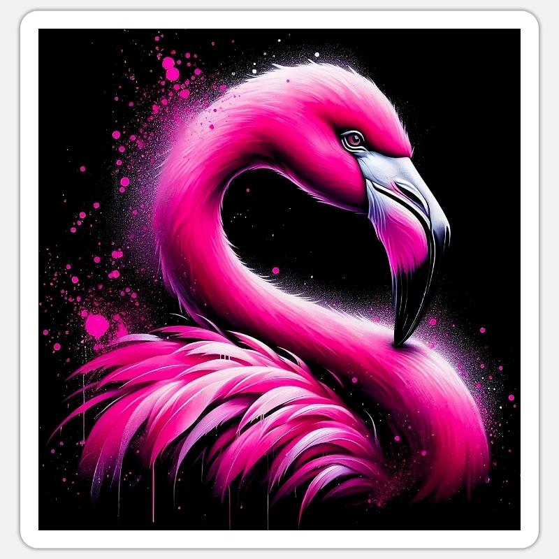 flamingo - Sticker size S (10 x 10 cm) - white matte