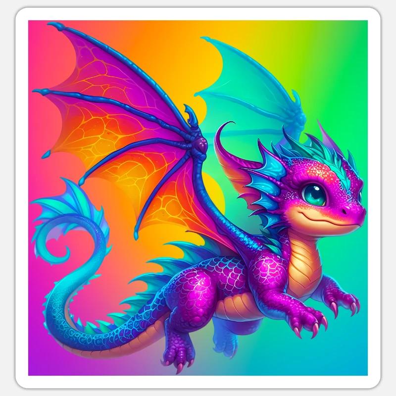 dragon - Sticker size S (10 x 10 cm) - white matte