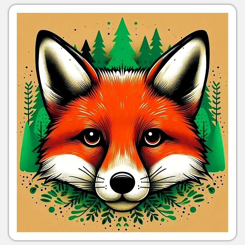 Fuchs - Sticker Größe S (10 x 10 cm) - Mattweiß