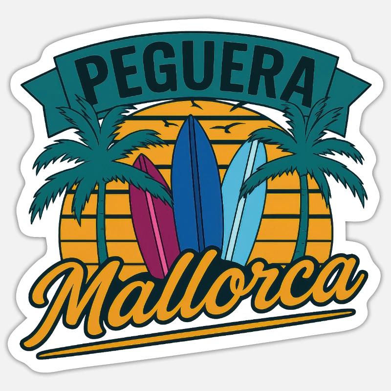 Peguera Mallorca - Sticker Größe S (10 x 10 cm) - Mattweiß