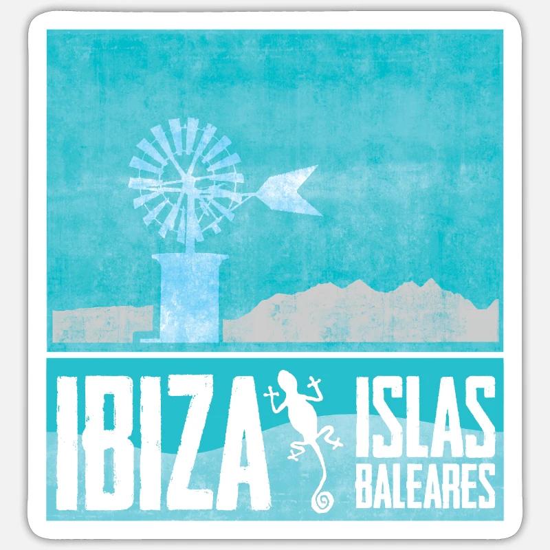 Ibiza Windmills Design - Sticker size S (10 x 10 cm) - white matte