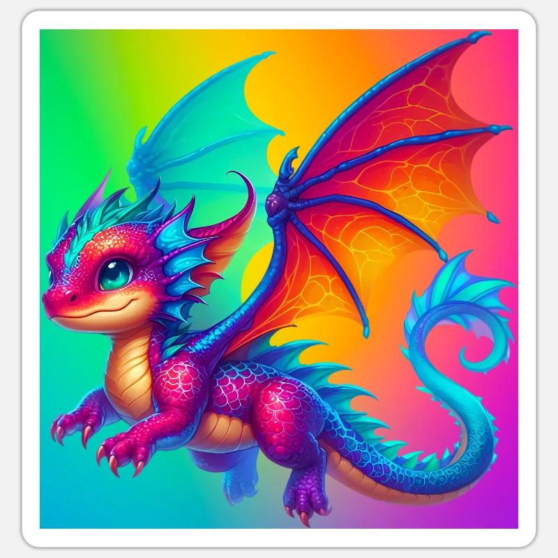 dragon - Sticker size S (10 x 10 cm) - white matte