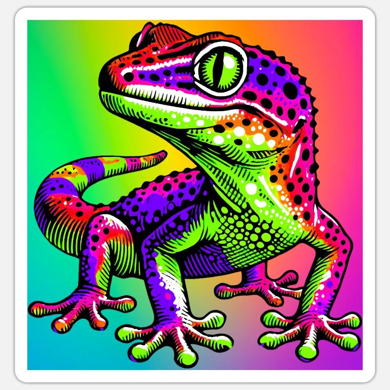 Gecko - Sticker size S (10 x 10 cm) - white matte