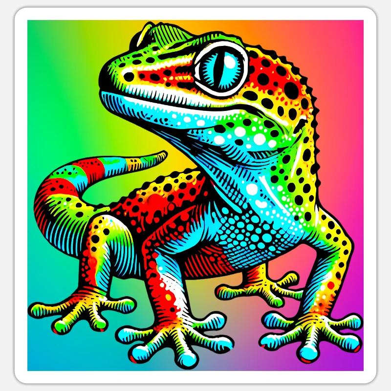 Gecko - Sticker size S (10 x 10 cm) - white matte