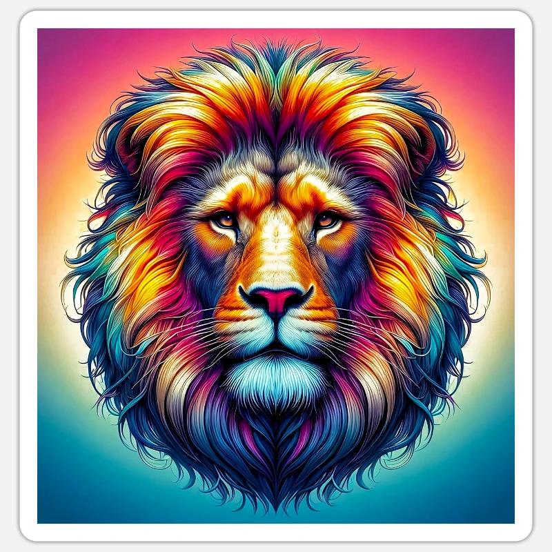 Löwe - Sticker Größe S (10 x 10 cm) - Mattweiß