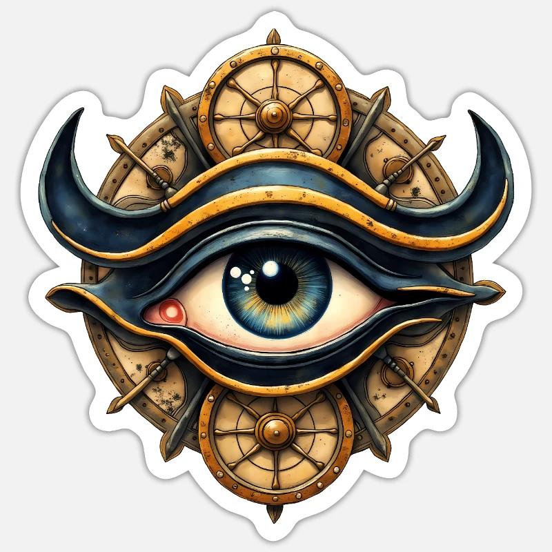 Oeil de vapeur avec roues Sticker taille S (10 x 10 cm)