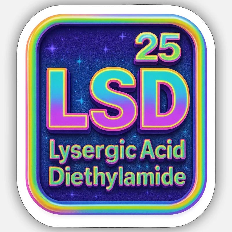 Neon Psychedelic Acid Retro - Sticker size S (10 x 10 cm) - white matte