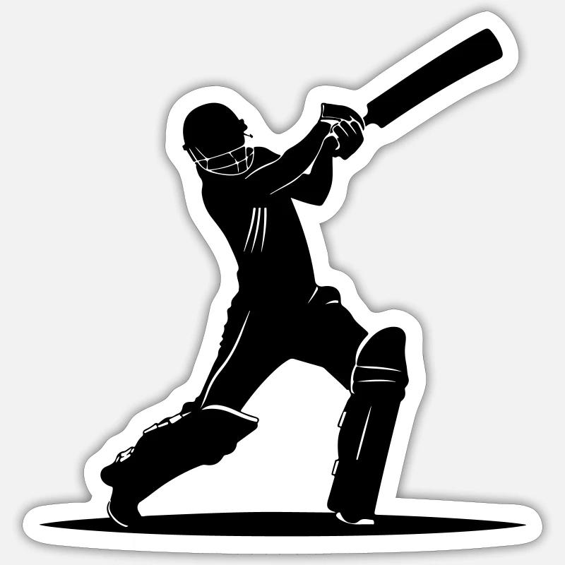 Cricket Batsman Silhouette Sticker size S (10 x 10 cm)