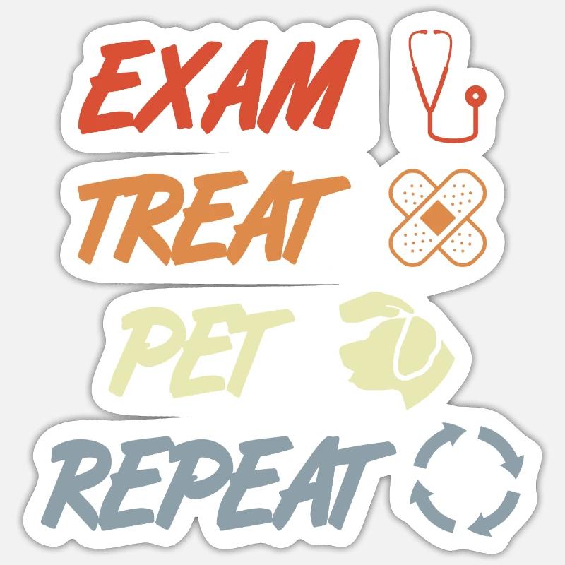 Examen Traiter Pet Répéter Sticker taille S (10 x 10 cm)