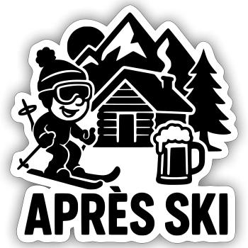après ski outfit - Sticker Größe S (10 x 10 cm) - Mattweiß - Vorne