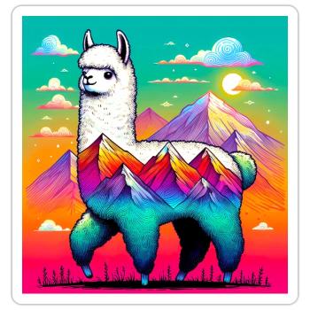 Alpaca - Sticker size S (10 x 10 cm) - white matte - Front