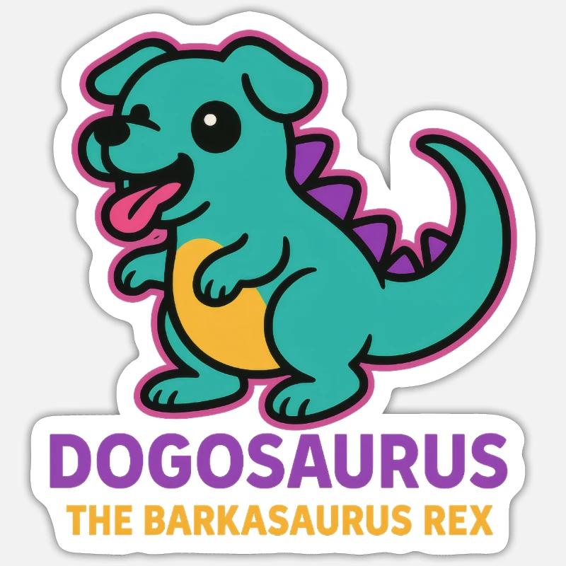 Dogosaurus - The Barkasaurus Rex - Sticker size S (10 x 10 cm) - white matte