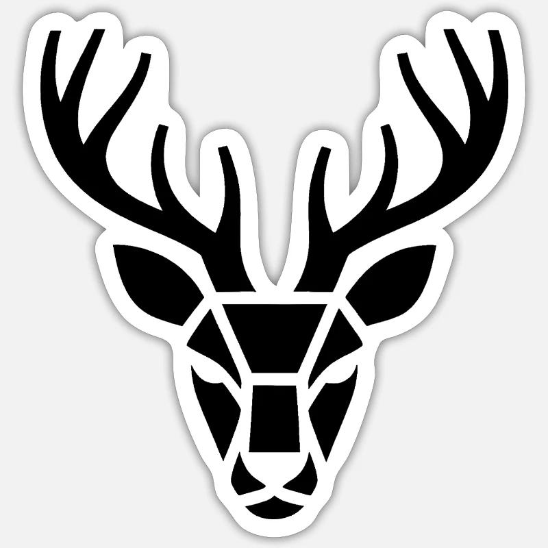 Hunting Deer - Cool Hunter Logo - Sticker size S (10 x 10 cm) - white matte