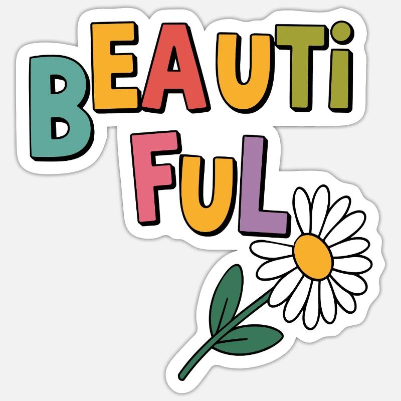 Belle - Sticker taille S (10 x 10 cm) - blanc mat