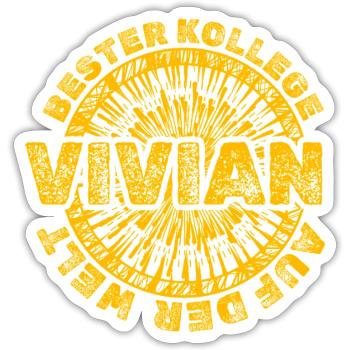 Vivian as work - Sticker size S (10 x 10 cm) - white matte - Front