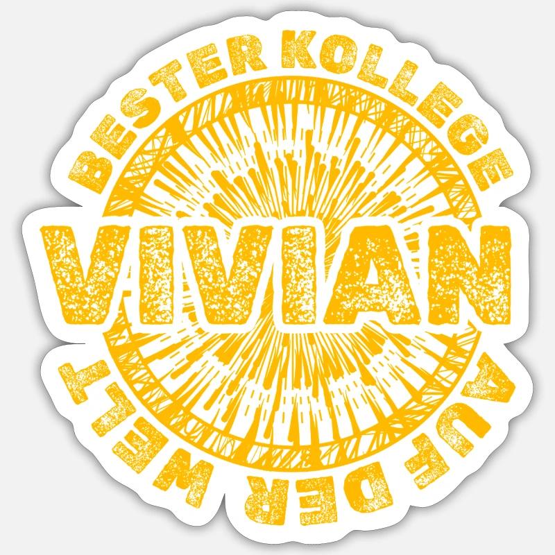 Vivian comme travail - Sticker taille S (10 x 10 cm) - blanc mat