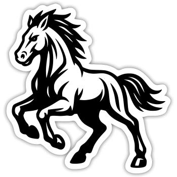 Cheval - Sticker taille S (10 x 10 cm) - blanc mat - Devant