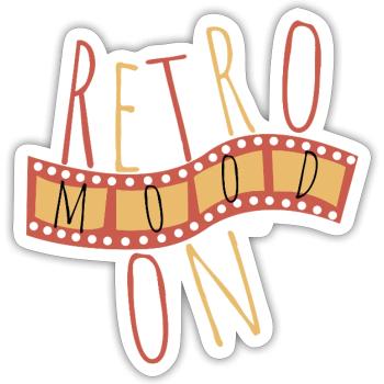 Retro Mood On – Vintage Style - Sticker Größe S (10 x 10 cm) - Mattweiß - Vorne