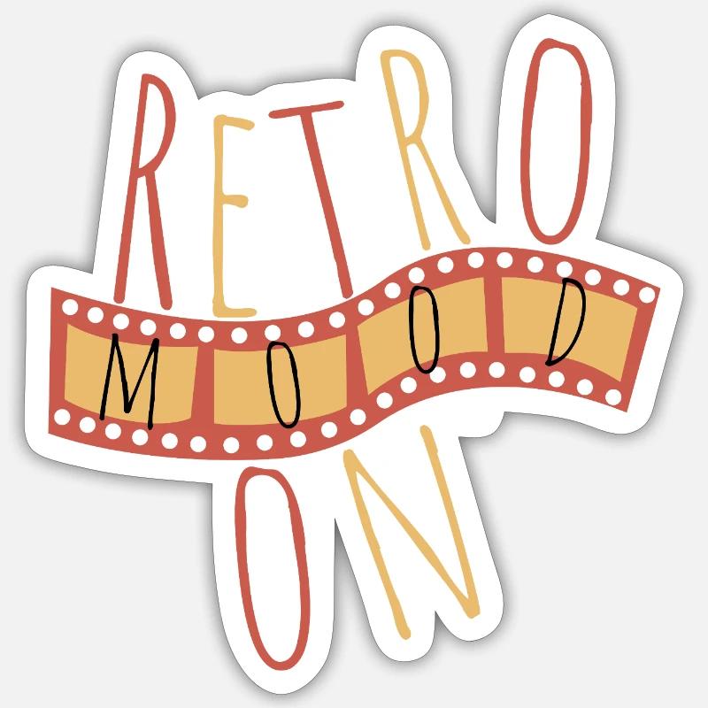 Retro Mood On – Vintage Style - Sticker Größe S (10 x 10 cm) - Mattweiß