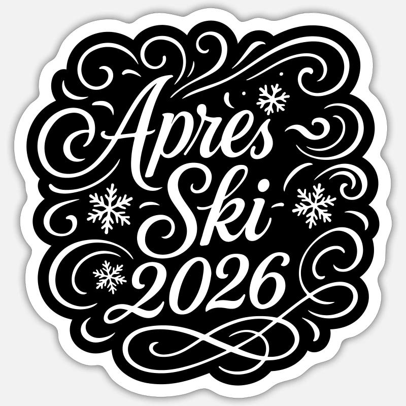 Après-ski 2026 - Sticker size S (10 x 10 cm) - white matte