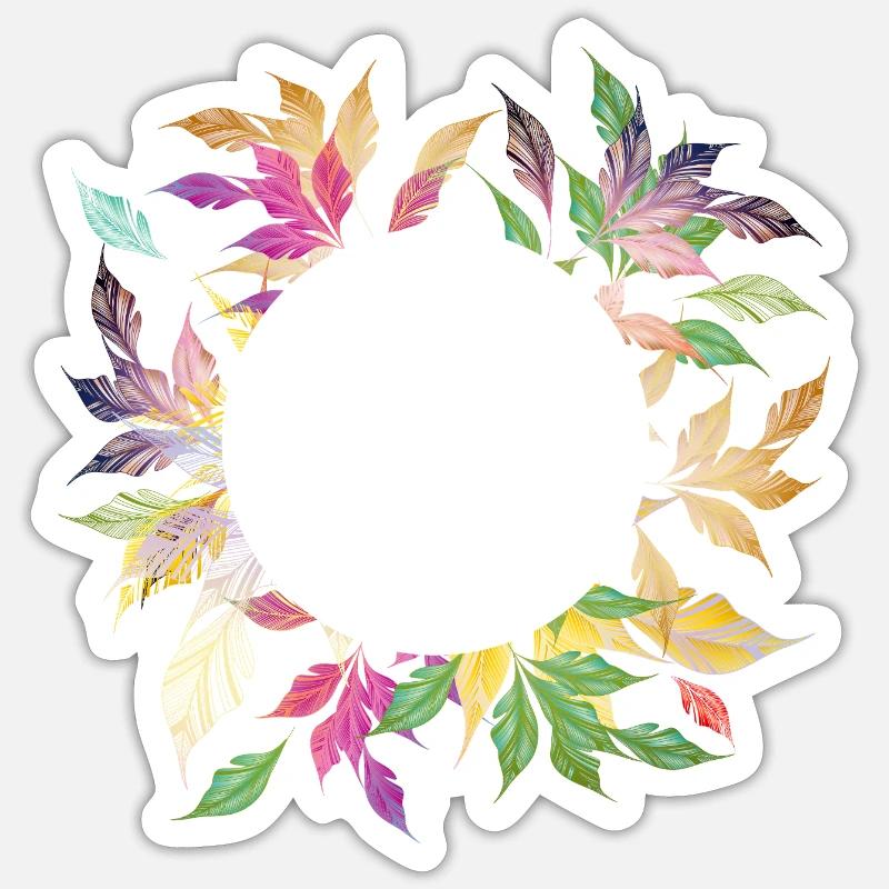 Imaginative leaf frame – delicately shimmering Sticker size S (10 x 10 cm)