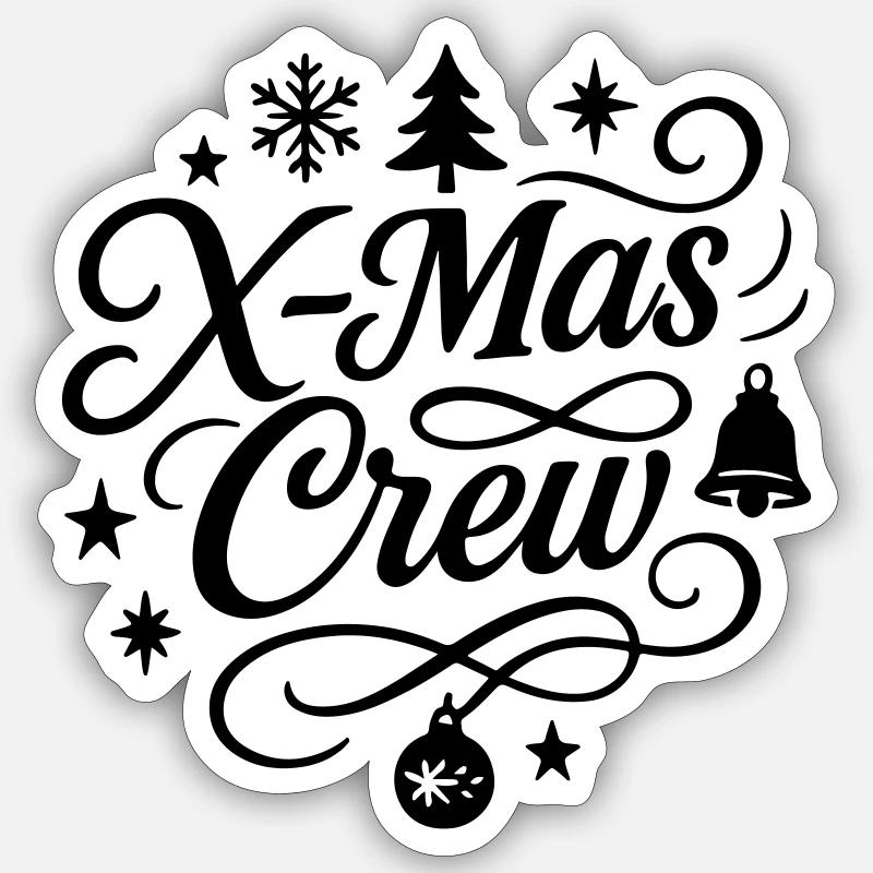 Noël de l’équipage de Noël - Sticker taille S (10 x 10 cm) - blanc mat