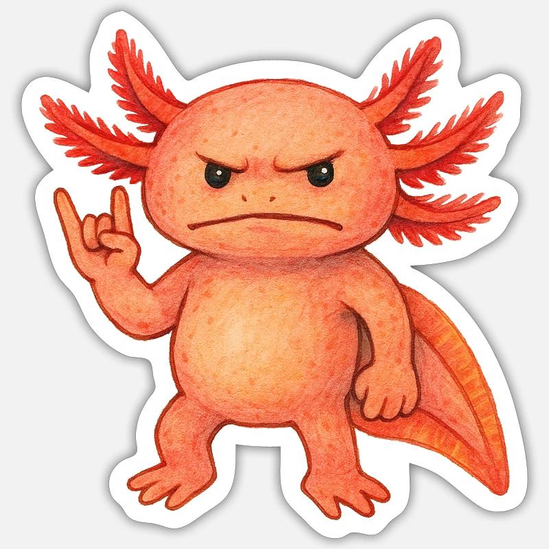 Braise pourpre axolotl - Sticker taille S (10 x 10 cm) - blanc mat