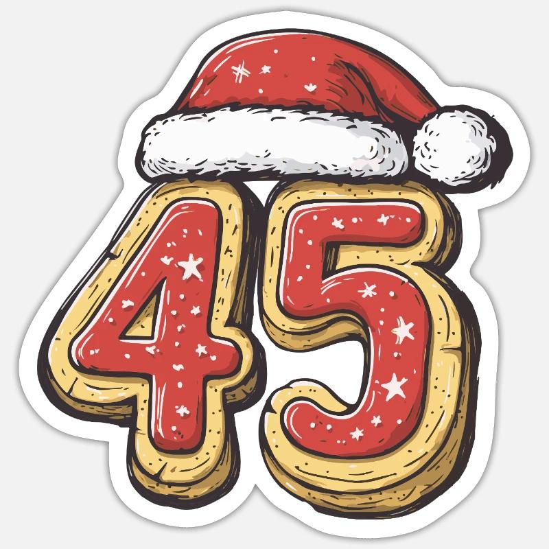 Biscuit de Noël à 45 chiffres Sticker taille S (10 x 10 cm)